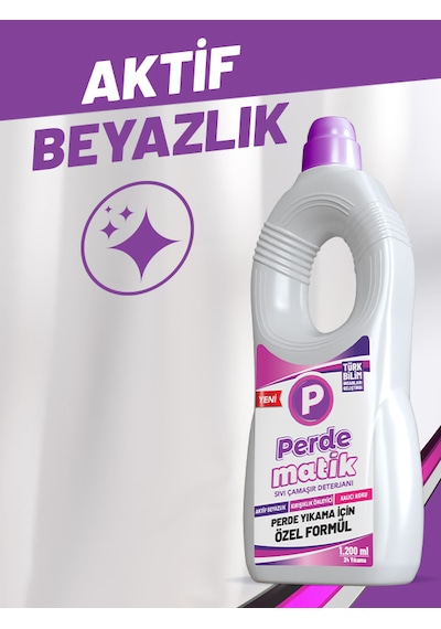 Perdematik Tül Dantel Perde ve Hassas Kumaşlar için Sıvı Deterjan 1200 ML