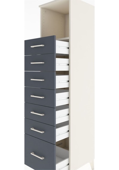 Hyperion Dolap Tek Raflı 7 Çekmeceli 44x44x182 Aytaşı-antrasit Aytaşı