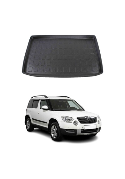 Skoda Yeti 2010-2010 Arası Uyumlu Araca Özel Kauçuk Tpe Bagaj Havuzu Siyah Kalın Stepneli Model İçin