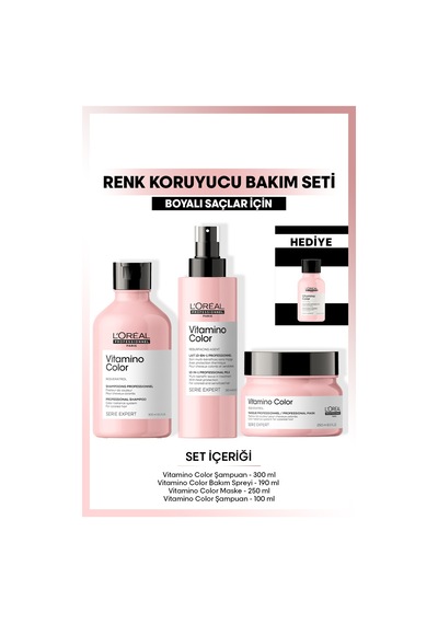 L'Oréal Professionnel Serie Expert Vitamino Color Renk Koruyucu Saç Bakım Seti + Şampuan 100 ML