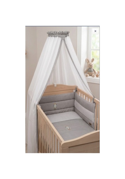 Lüks Fırfırlı Bebek Beşik Cibinlik Tülü Şık Ve Koruyucu Bebek Odası Cibinliği Gri - 888187017