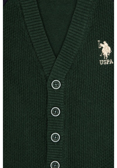 U.S. Polo Assn. Erkek Çocuk Yeşil Hırka Triko 50317146-vr054 Yesil