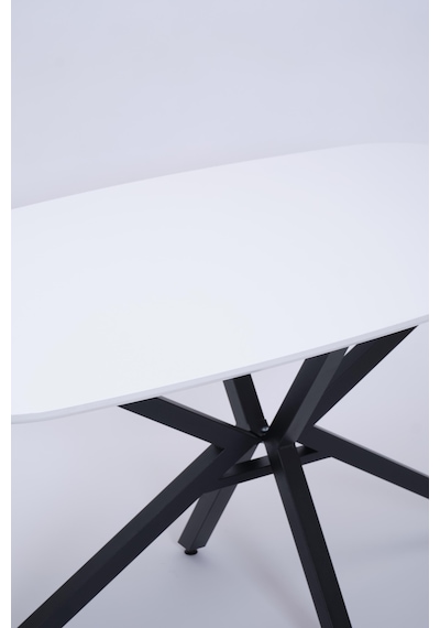 Çapraz Polo Demir High Gloss Yemek Masa Sandalye Takımı 90x160 beyaz