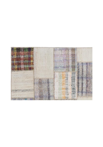 El Dokuması Patchwork Vintage Yün-pamuk Çizgili Halı 1255 160 X 230 Cm Çok Renkli