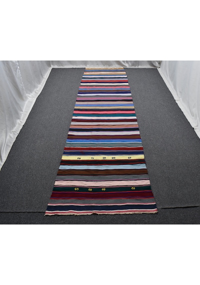 Zehra Abla Halı Yeni El Dokuma Otantik Bukleli Pamuklu Yolluk Kilim 6289