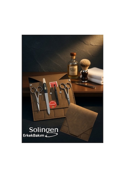Solingen Erkek Bakım 4lü Seti / Bıyık , Burun Makası , Cımbız , Törpü