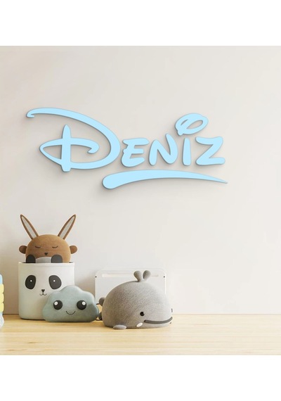 Bk Gift Kişiye Özel İsimli Ahşap Duvar Yazısı-3 Gri