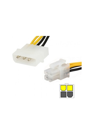 4 Pin Atx 12v To 4 Pin Molex 12 Power Güç Kablosu 30 Cm - Kp-102