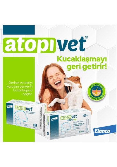 Elanco Atopivet Spot-on 16 Pipet Kedi & Köpek İçin Seramid & Hyalüronik Asit Desteği, Dermatolojik Spot-on