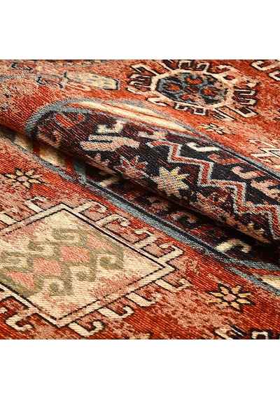 Narhan Kiremit Oturma Odası Salon Robot Süpürge Uyumlu Kolay Temizlenebilir Nostaljik Kilim Hali