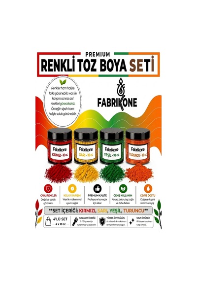 Toz Mum Boyası Seti 10 Cc 4 Lü Soya & Parafin Wax Için Kırmızı, Sarı, Yeşil, Turuncu Bkfab4ksryt10g Karışık