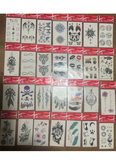 Airbrush Tattoo Minimal Yapıştırma Geçici Dövme Seti 30'lu Seri9