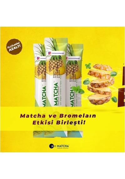 Matcha Premium Japanese Matcha & Bromelain Limon Aromalı Detox Burner Form Çayı 1 Kutu
