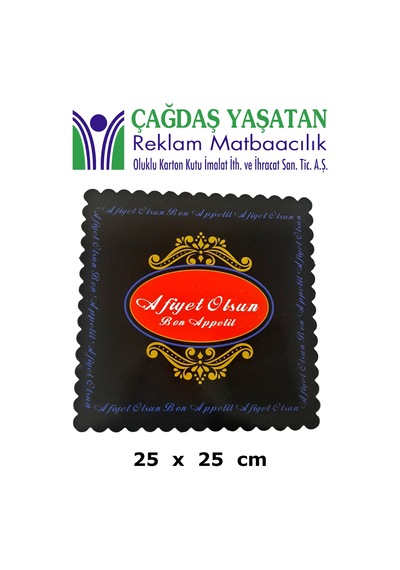 Karton Pasta Altlığı Siyah 25 X 25 100 Adet - 049