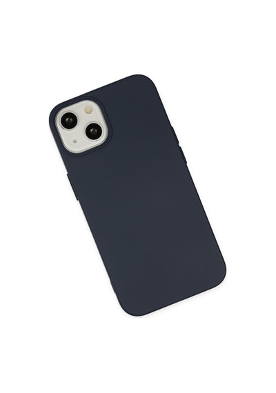 Apple iPhone Uyumlu 14 Içi Kadife Yumuşak Soft Renkli Silikon Lansman Telefon Kılıfı iPhone Uyumlu 14 Lacivert
