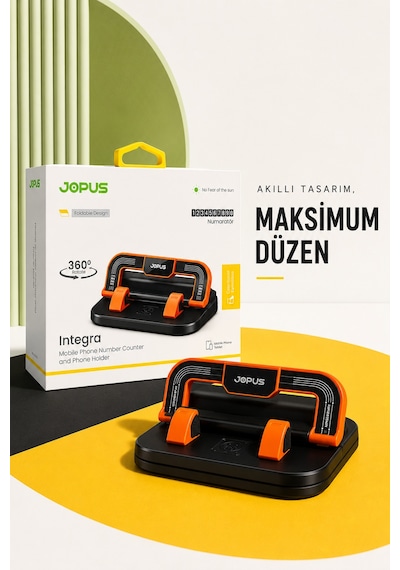 Jopus Araç İçi 360 Dönebilen Numaratörlü Telefon Tutucu Torpido Üstü Tablet Parkmatik Katlanabilir Standlı