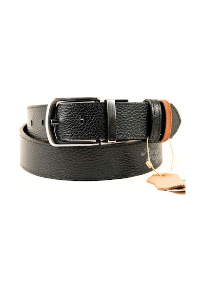 Parscraft Hakiki Deri Çift Taraflı Erkek Kemer 4 Cm Taba - Siyah