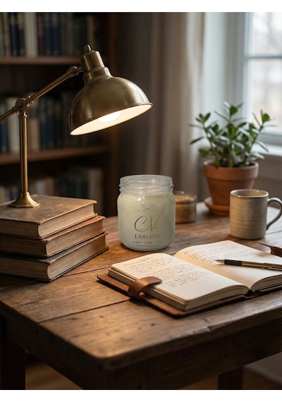 Yasemin Kokulu Mum-%100 Doğal Soya Wax Mum-şeffaf 210cc Kapaklı Şişe-aromaterapi Mum Beyaz