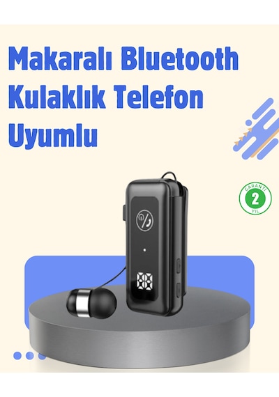 Bluetooth 5.2 Kablolu Makaralı Kulaklık Dijital Ekran Ve Titreşimli Bildirim Bluetooth 5.2 Kablolu Kulaklık