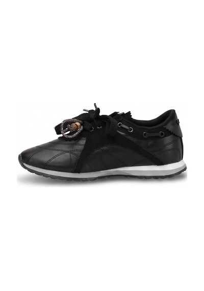 Ayakkabı Fuarı Elit Kcm243 Kadın Taşlı Klasik Sneaker Siyah