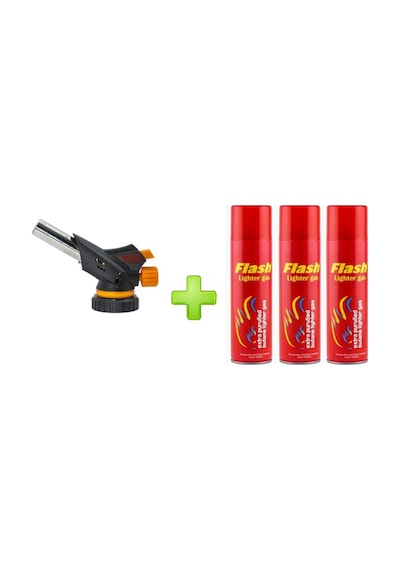 1300 Derece Profesyonel Pürmüz Çakmak WS-509C 3 Adet Flash Gaz Siyah