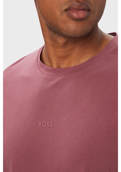 Boss Logolu Pamuklu Relaxed Fit Bisiklet Yaka T Shirt Erkek T Shirt 50473278 618 Bordo