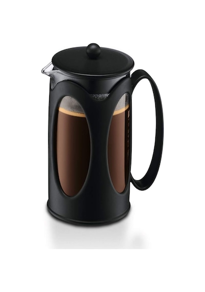 Kenya Kahve Hazırlayıcı French Press Sistemi, Kalıcı Paslanmaz Çelik Filtre Siyah, Siyah, 0,35l Çok Renkli