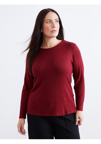 Lcw Everyday Bordo Bisiklet Yaka Puantiyeli Kadın Body