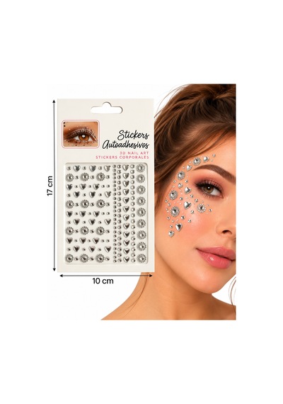 Kalp Model Yapışkanlı Yüz Taşı Face Gems Taşlı Yüz Ve Vücut Süsü