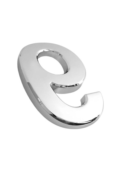 Krom Renk Yapışkanlı Kapı Numarası - 50 Mm