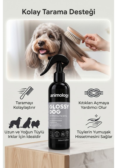 Animology Glossy Dog Kedi Köpek Parlatıcı Kolay Tarama Spreyi 250 Ml