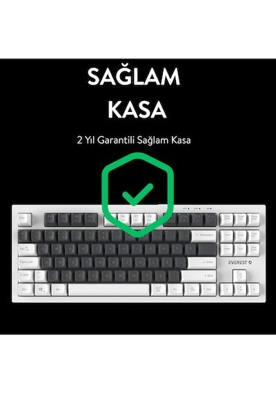 Everest Kb-98 Sılent Tkl Gri Mavi/beyaz Rainbow Q Membrane Klavye