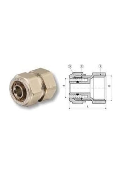 Kalde Mini Rakor Ø16X1/2'' - Dişi Rekor