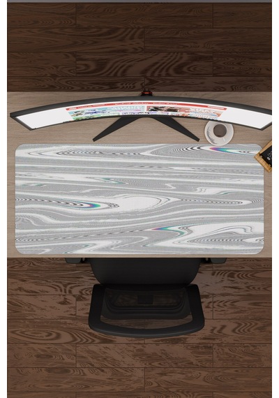 Glitch Kaymaz Dikişli Kauçuk Oyuncu Mousepad V5 - 90x40 Xxl Gaming Mouse Pad Fare Altlığı