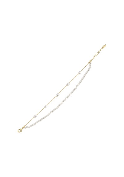 Niva Gold Bileklik Beyaz