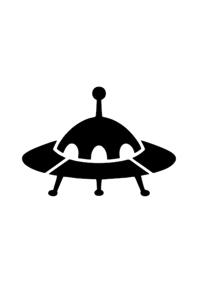 Ufo Araba Sticker 17x17 Cm Siyah