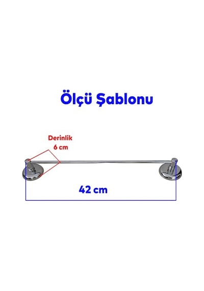 Badem10 Metal Krom Bez Havlu Asma Askısı Aparatı 42 Cm Banyo Lavabo Vidalı Askılık Sağlam Askı 12 Izgara
