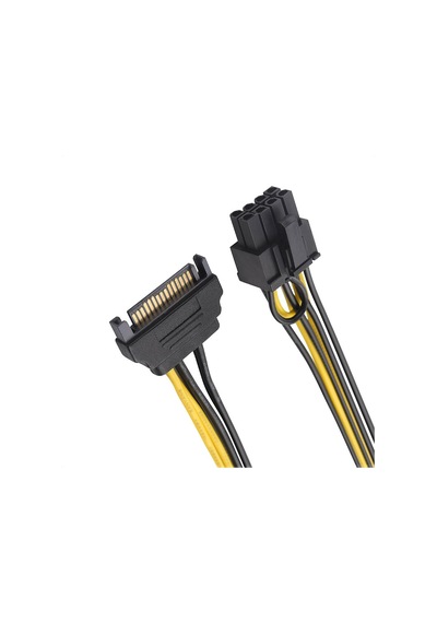Sata 15 Pin Erkek Power To 8 Pin 6+2 Pcıe Power Kablosu 20cm
