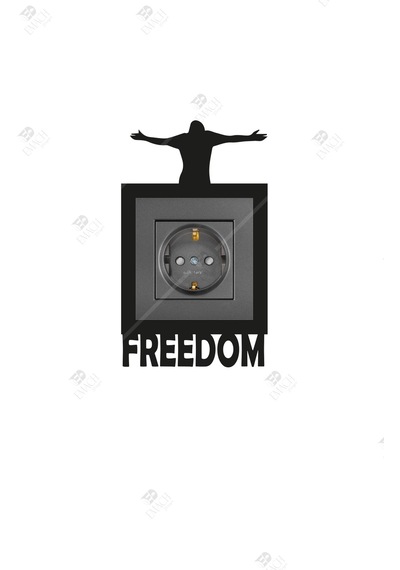 Freedom Temalı Tekli Priz Çerçevesi Dekorasyon