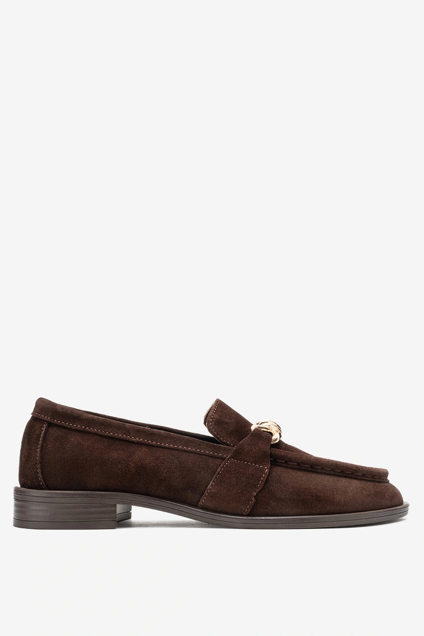 Dericlub Kadın Tokalı Loafer Gerçek Süet Deri Rg 7502 Kahverengi