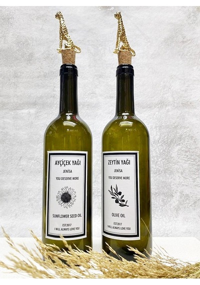 Altın Leopar Mantar Tıpalı 750ml Yeşil Şişe Etiketli Yağlık Yağda