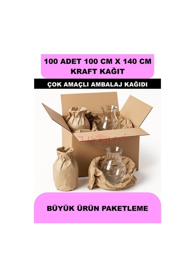 100 Adet 100cm X 140cm 100 Gr. Kraft Ambalaj Kağıdı, Çeyiz Ev Eşyası Hediye Ürün Paketleme, Çocuk Etkinlikleri