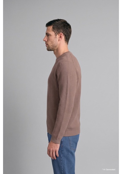 Defacto Relaxed Fit Bisiklet Yaka Basic Triko Kazak G6422ax26aubg734 Bej-bg734