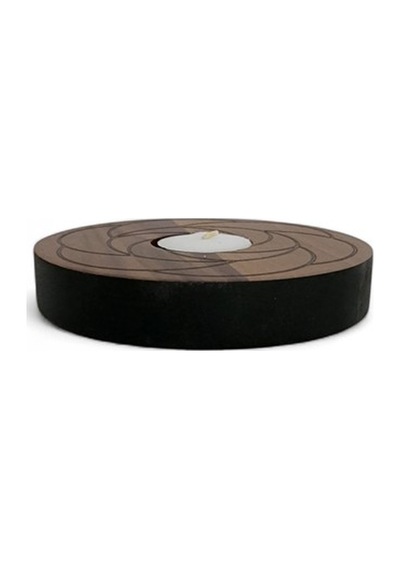 Ahşap Tealightlık Lotus Desen Kahverengi
