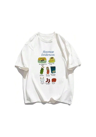 Startmore Adrift Karikatür Ve Grafik Tasarım Oversize T-shirt Cartoon/letter Serisi Kod299 Beyaz