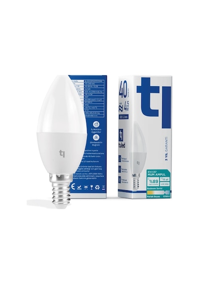 Redeem C37S E14 Mum Ampul, Titreşimsiz, Göz Konforu, 525 Lümen, Parlak Beyaz, 5700 Kelvin