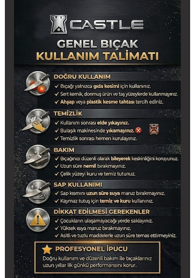 Hand Caft Serisi Mutfak Bıçak Çatal Seti Gül Sap 6'lı Steak Et Kahvaltı Yemek Çatalı Mft-4527