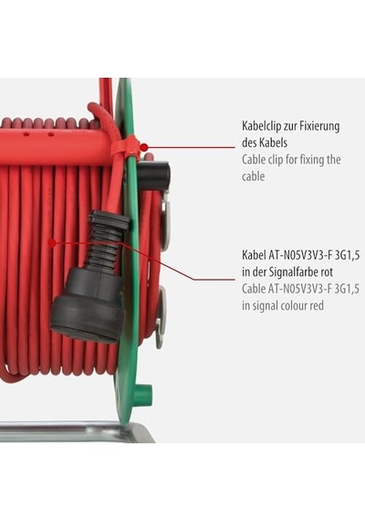 G Bretec Ip44 Bahçe Kablo Makarası Çim Biçme Makinesi Için Kablo Makarası 38 2 M Kablo Kırmızı Özel Plastik D Diğer