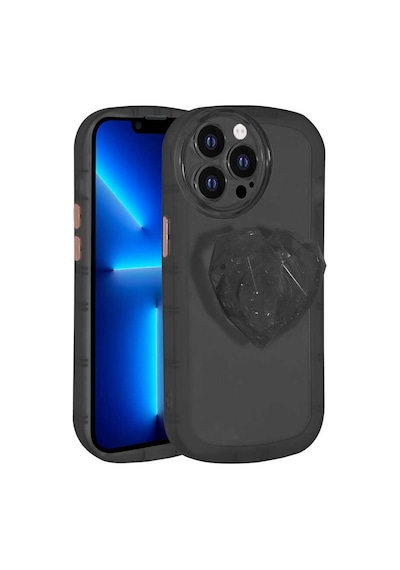 Apple Uyumlu  iPhone 12 Pro Kılıf Oval Soketli Tutacaklı Stand Özellikli Silikon Kapak