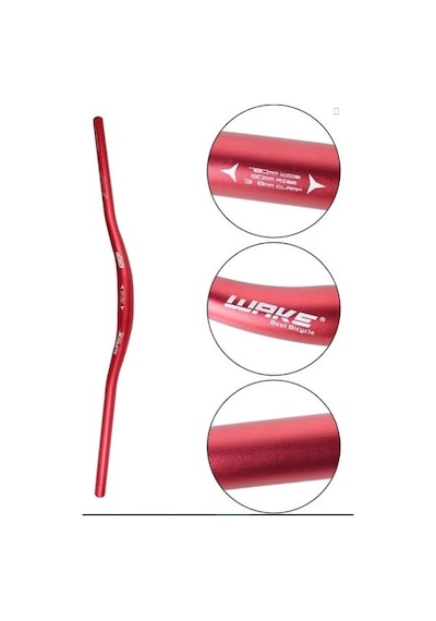 Wake Mavi Bisiklet Alümiyum Gidon+boğaz 780mm 31,8mm Bisiklet Direksiyon + Boğaz Kırmızı